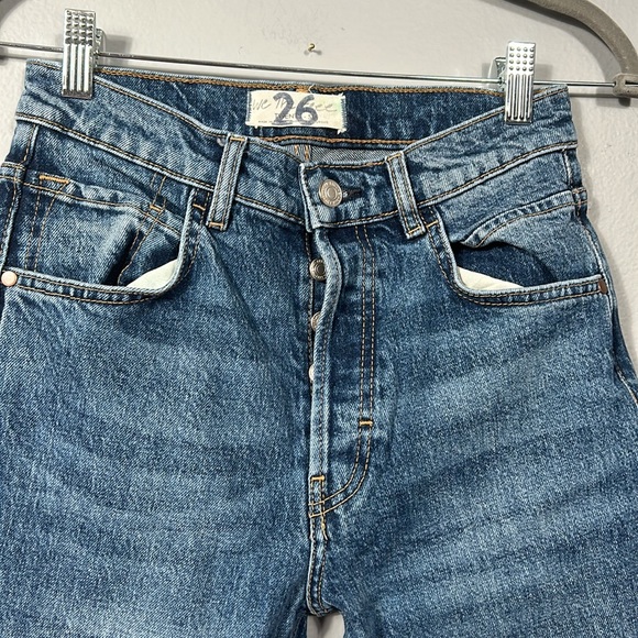 Free People X We The Free French Girl Slight Flare Button Fly denim jeans sz 26 - Picture 7 of 14